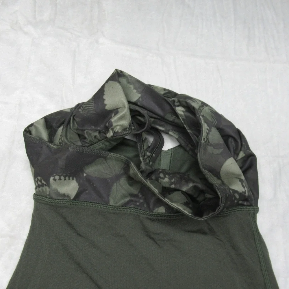 Lululemon Top Womens 4 Green Butterfly Print‎ Racerback Padded Wrap It Up Tank